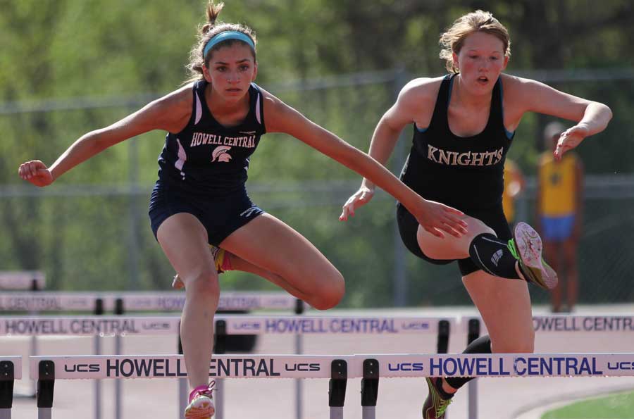 The girls track team takes on Howell High, Howell North, and Timberland