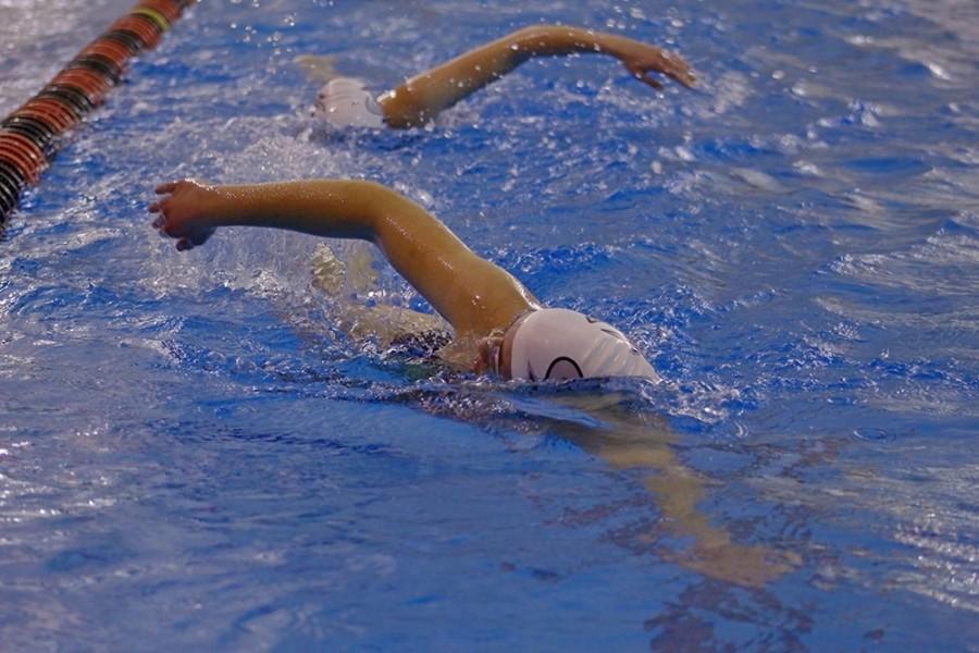 Spartan Girls swim and dive win dual meet vs. Pioneers 107-73