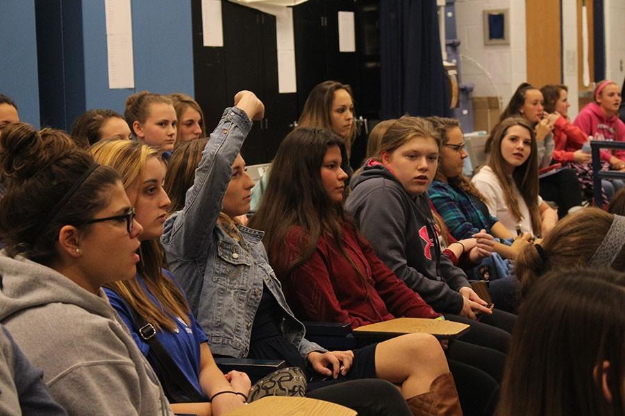 Girls who attended the introductory meeting for lacrosse got the chance to ask any questions they had