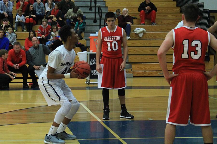 Marcus James lines up to throw a free throw