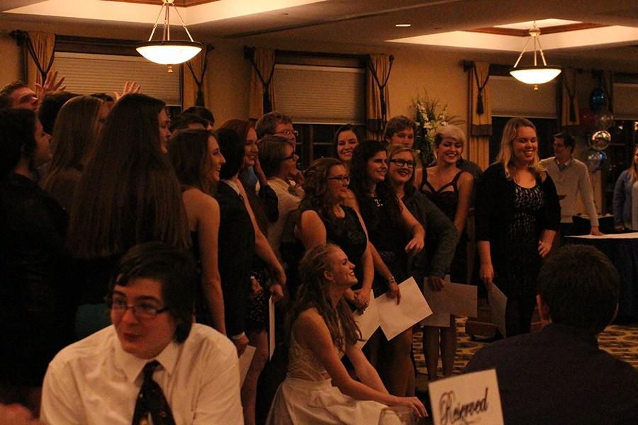 Band students relax at their banquet earlier this month.