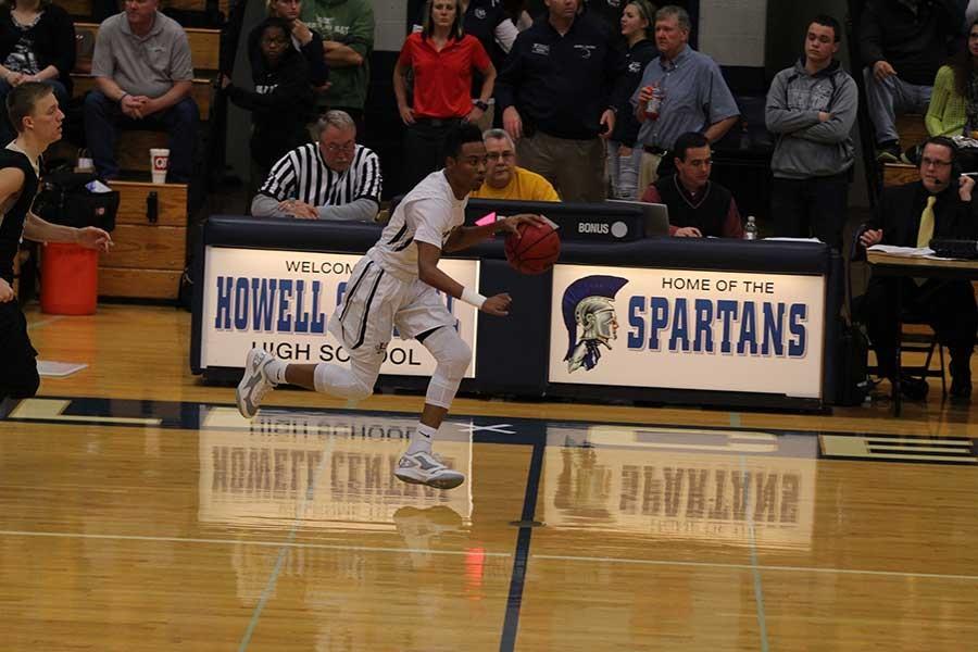 James going on his way to a layup against Francis Howell North on Feb. 2.