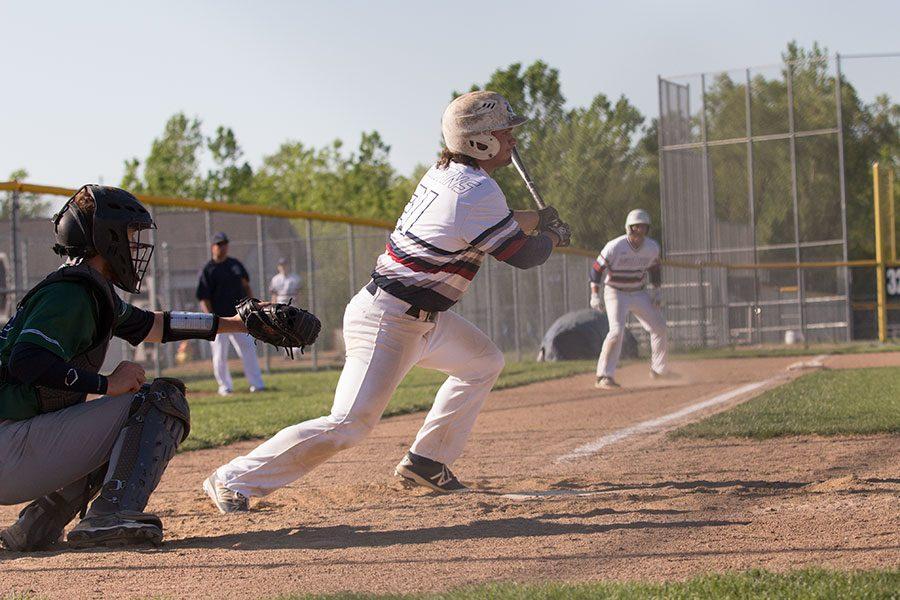 Webb batting during a Timberland game. The Spartans won 2-1 this game. The first Timberland game they won 8-3.