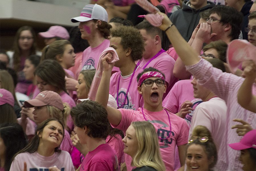The FHC student section decked out for Pink Out night.