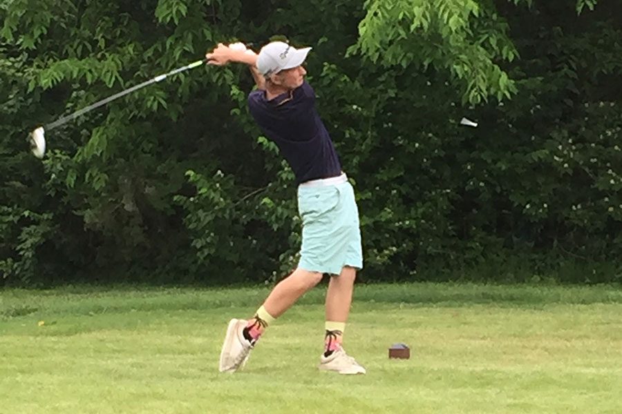 Senior C.J. Eddy drives the ball during the sectional tournament last season. The boys golf team got off to a rainy start this week and last.