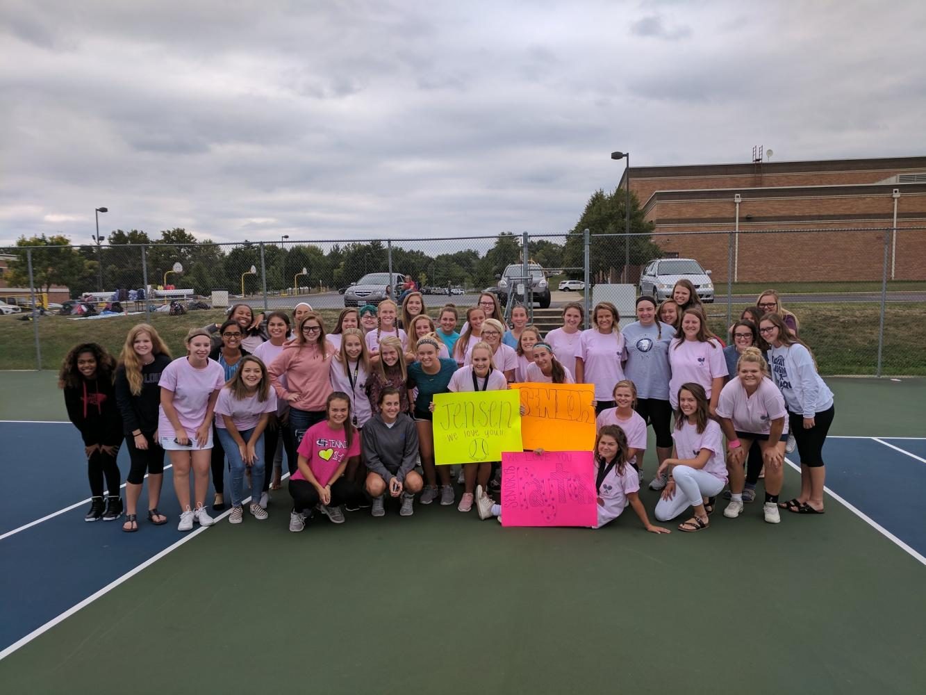 The girls tennis team competed against St. Charles High last Wednesday. Jensen Schetter and Payton Frick celebrated their senior night with the team.