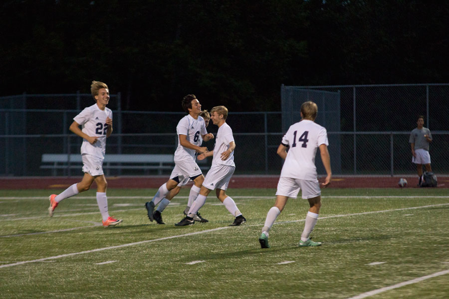 Spartans celebrate a goal