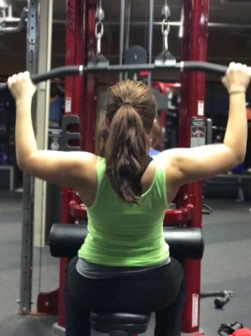 For back and bicep day, doing lateral pull showing off my back muscles. One of my favorite workouts to do.