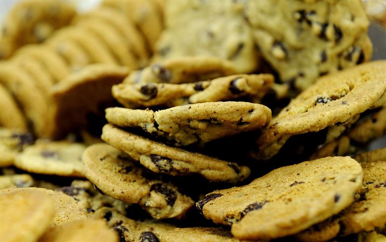 Freshly baked cookies assorted deliciously. This dessert is a rich and indulgent treat.