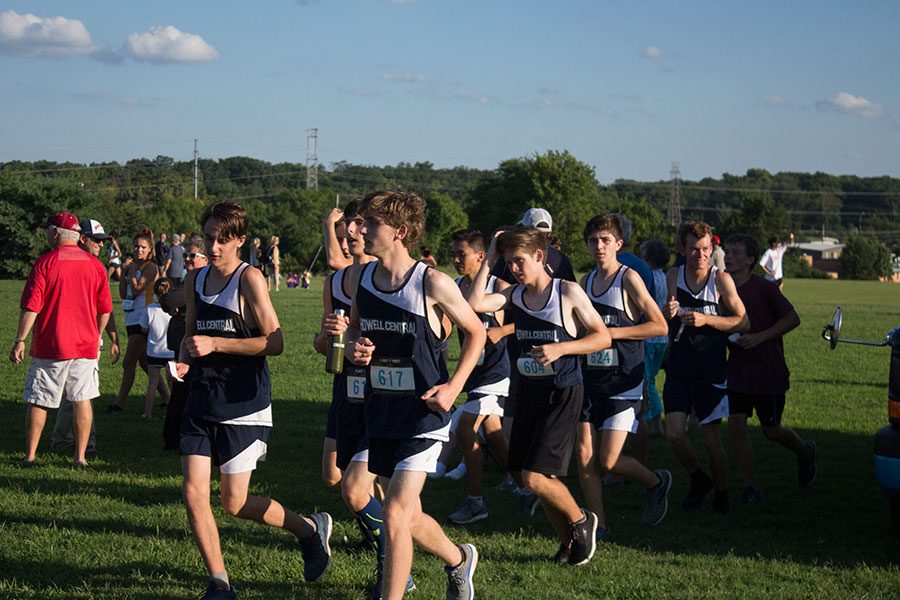 What a rush: The FHC Cross Country boys jog to cool off at a meet. This meet, in particular, was the Nike Fleet Feet Kickoff, which took place on August 28, 2018. 