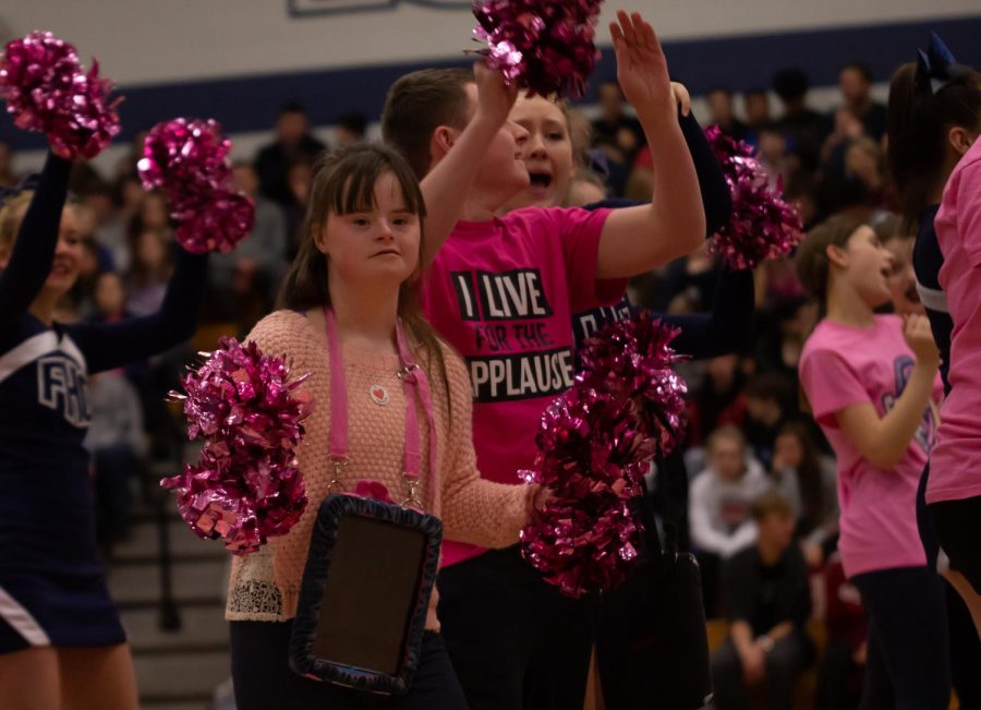 At the winter pep assembly, both general education and special needs students perform a dance together. The dance showcased the level of inclusion that All of Us Cub strives to promote to all students.