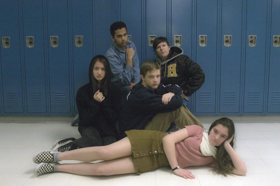 The iconic photo of The Breakfast Club is recreated by staff members. 