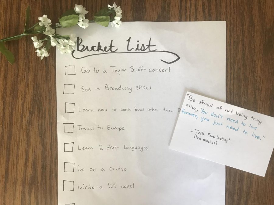 Some people use bucket lists to keep track of the goals they want to accomplish before they die. This is can help make sure they live a life they will be proud of in the end.