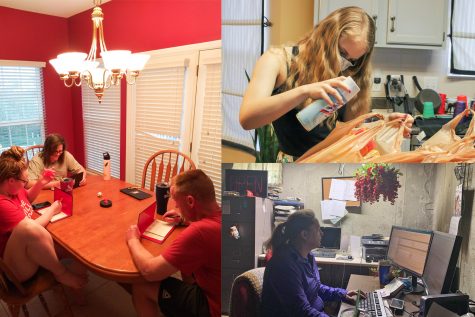 Photos by Emily Wolfe, Hannah Bernard and Paige Fann demonstrate different aspects of life under quarantine at their houses.