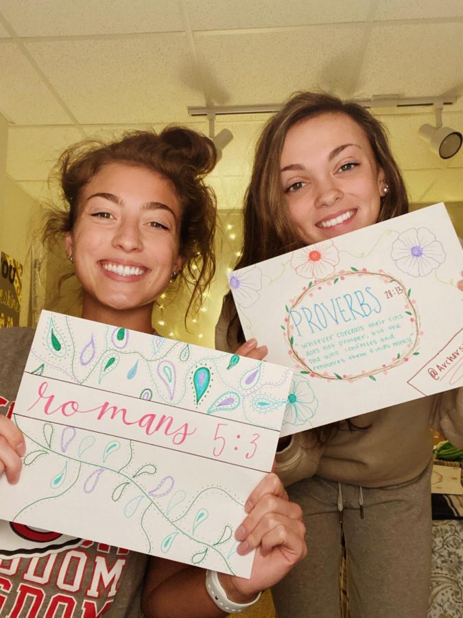 Seniors Emily Mundle and Olivia Green made sweet notes and delivered them to friends houses. 