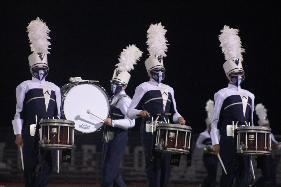 The drum line at Howell preview, One of the only band events this year.