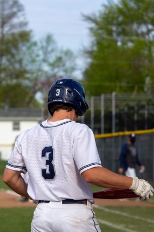 Senior Jackson Lunders stepping up to bat. 