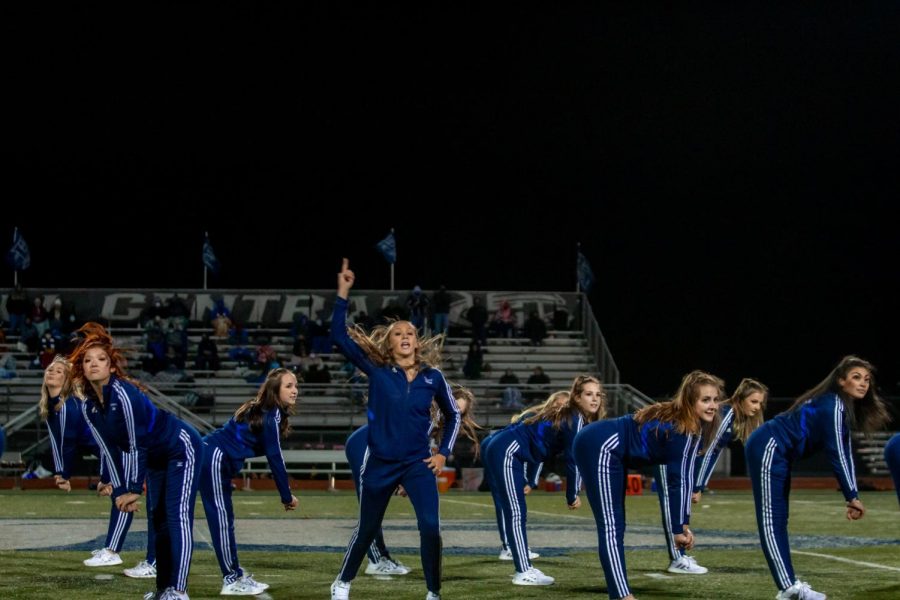 The sensations perform during half time on Friday Oct. 23. I like this picture because of the subject balance and the dramatic effect of the coloring.