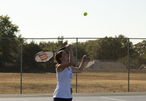 Sophomore Kate Baranowski serves the ball.