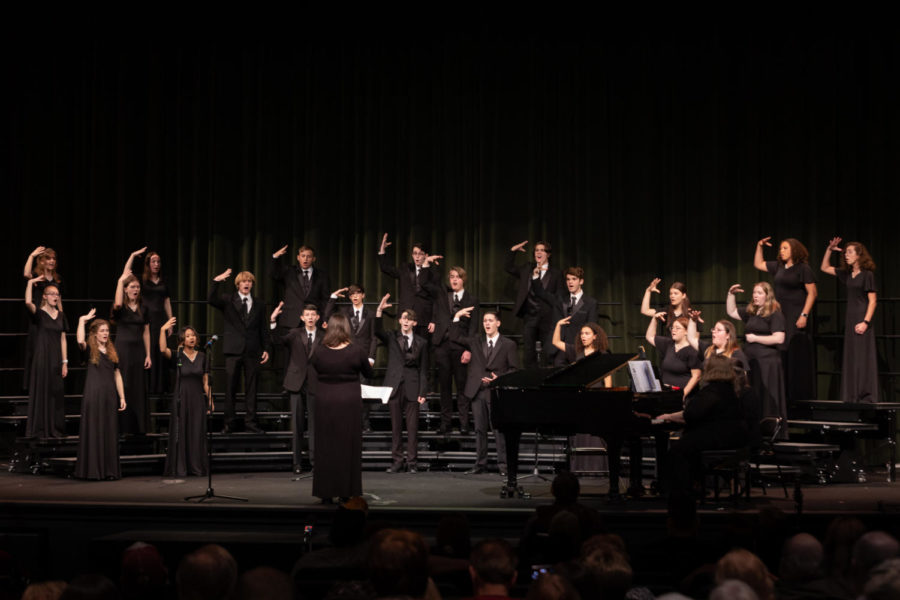 SIGN, SIGN, SIGN: Choir is shown performing at their annual winter concert. The performance is similar to a practice round for chorale before they go to MMEA.