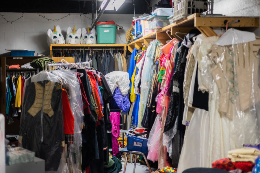 RACKS ON RACKS: Past costumes from previous productions can be found in the Costume Loft in the auditorium, located 20 feet above the main floor.