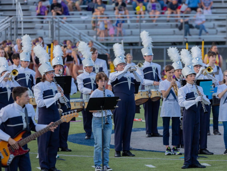 The Spartan Regiment performing with different Middle School bands.