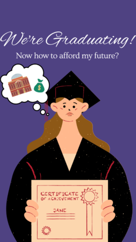 Many seniors are stressing over handling the financial burdens brought on by college acceptances. The girl in the illustration is sad because of these worries.