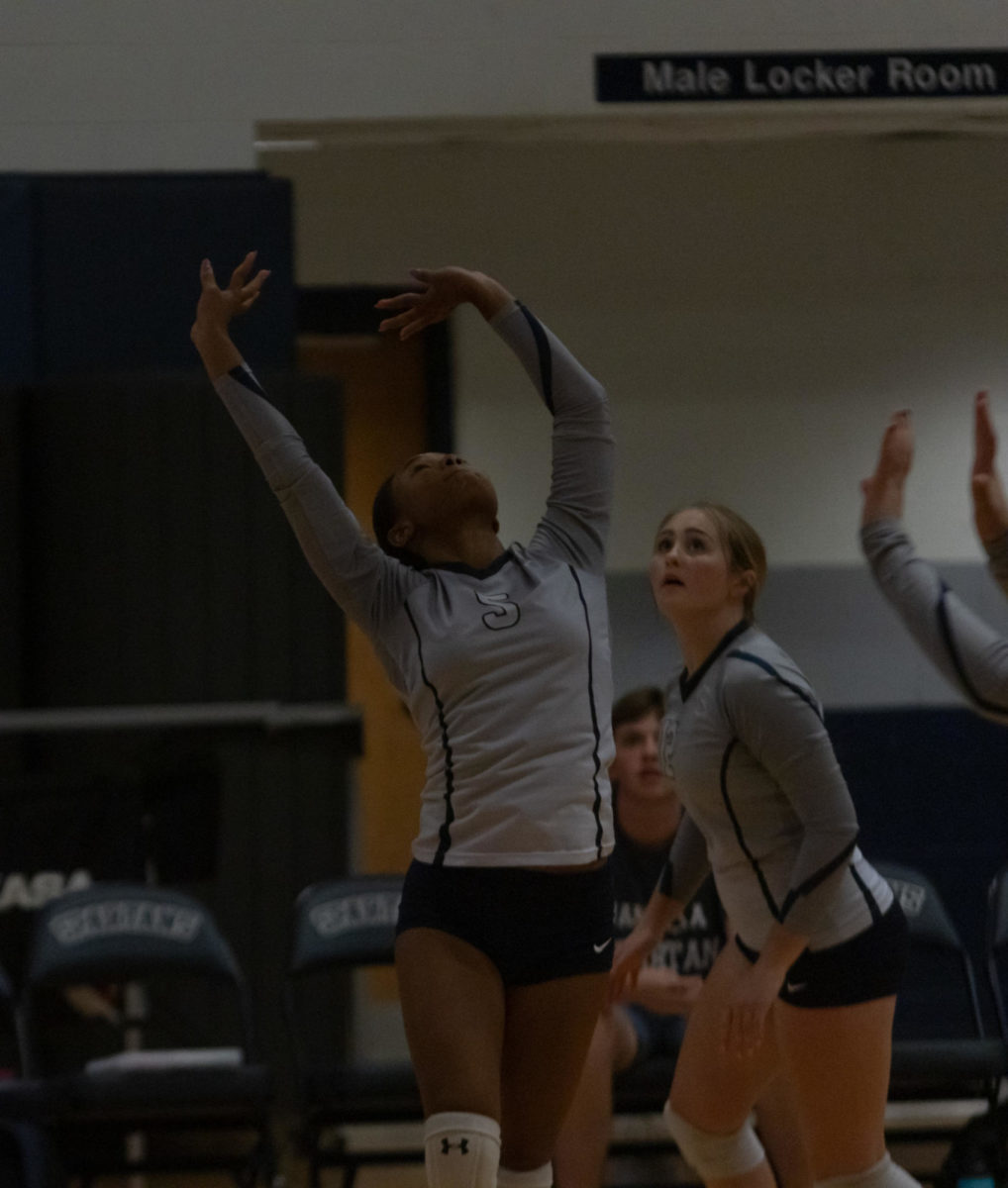 Aspen Releford steps in as setter and sets up the play for her teammates.