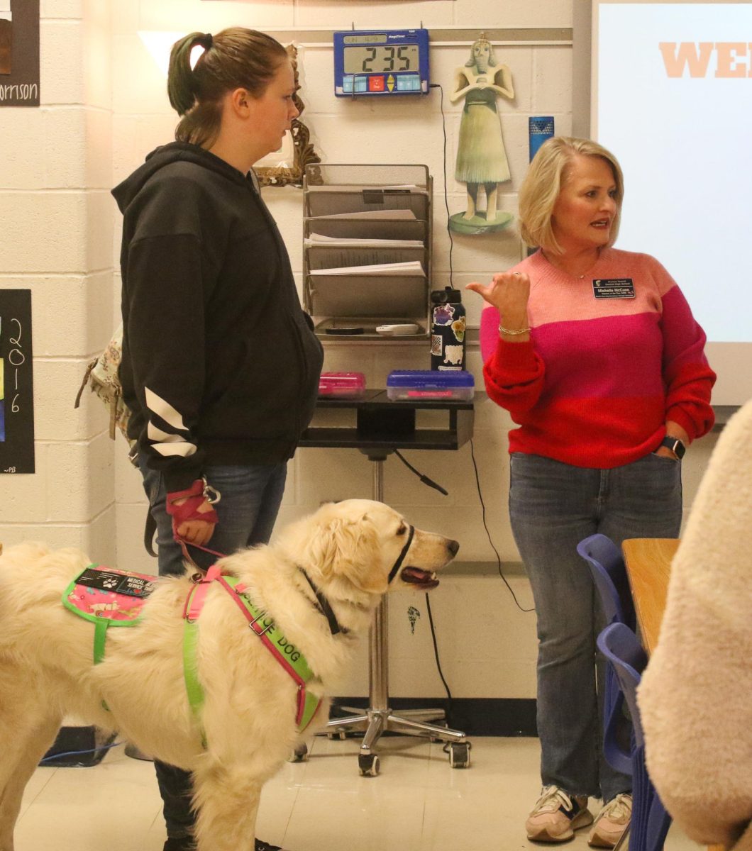 Service dog visits the NHS meeting.