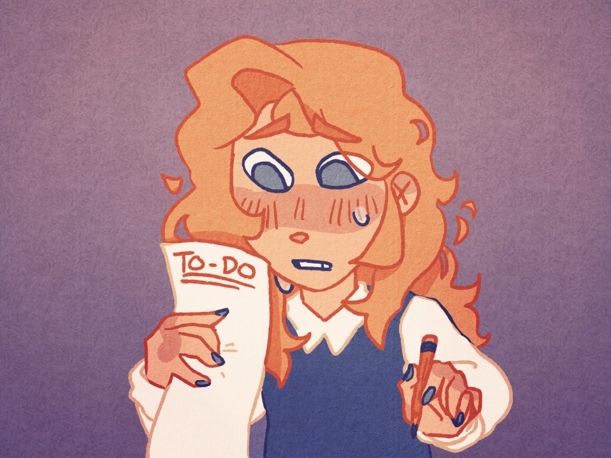 A girl stares at a lengthy to-do list, nervously staring at the seemingly ever-growing paper. Especially with the start of a new school year, some students have found it difficult to juggle their increasing responsibilities.