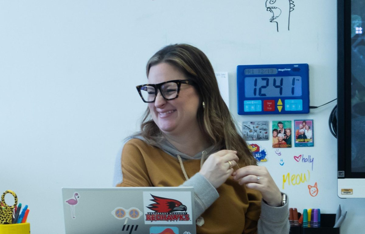 Mrs. Lentz smiles and scrunches her face as she twirls her hair while talking with her students.  Fridays are termed “Friyays” which is a time Lentz hopes can provide a chill hour every Friday for students to look forward to after a long week of school.