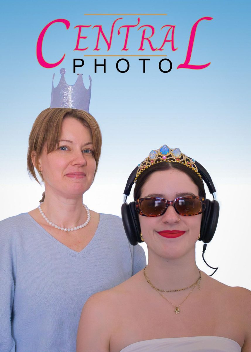 In the comedy movie “The Princess Diaries,” schoolgirl Mia Thermopolis lives a mundane life before discovering that she is actually the princess of the European kingdom Genovia. The shy teenager is modeled in the photo by senior Madison Scott and the grandmother is modeled by Robin Webb. 