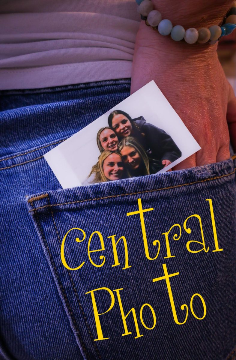 In the movie “The Sisterhood of the Traveling Pants," a pair of jeans help keep four friends connected despite their time apart. Sophomores Emily Burke, Addison Holtgrewe, Kennedy Holtgrewe, and Alisa Behymer hug and smile with each other in a polaroid in the jean’s back pocket. 