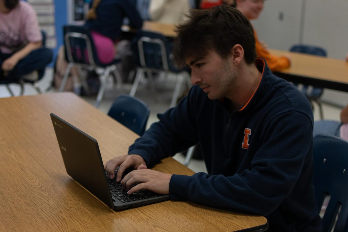 Ryan Anderson struggles to log into his Chromebook to work on school assignments. This common occurrence will affect almost every high school student. 