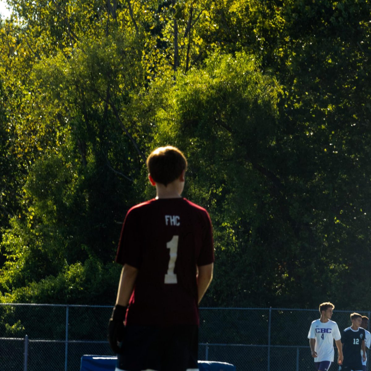 Goalkeeper Jack Morris looks into the distance as the spartan offense attacks. Morris wins this game for the Spartans with his shutout performance. 