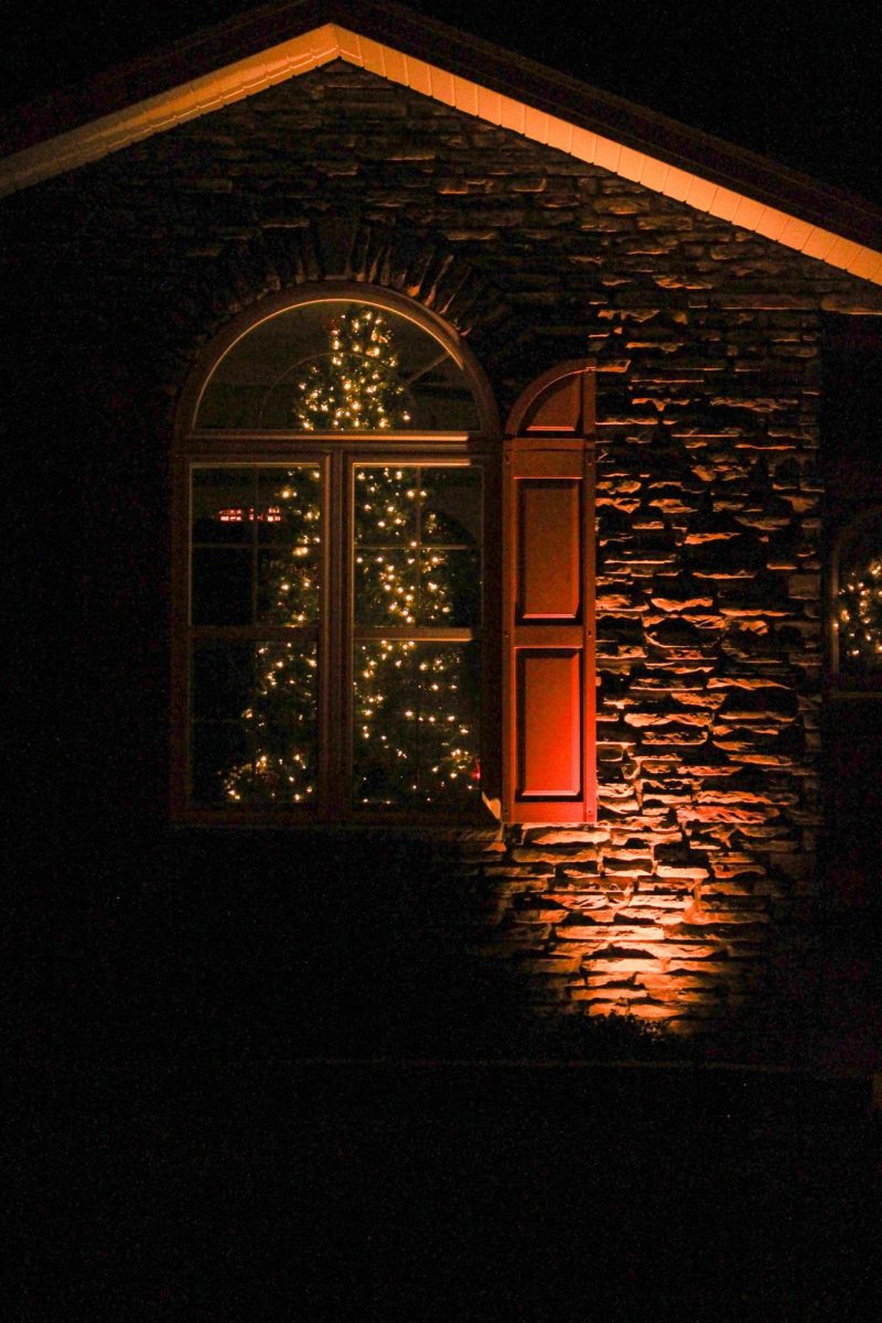 A Christmas tree is seen in the window of a home. This is just one of many trees that light up rooms during the holiday season. 