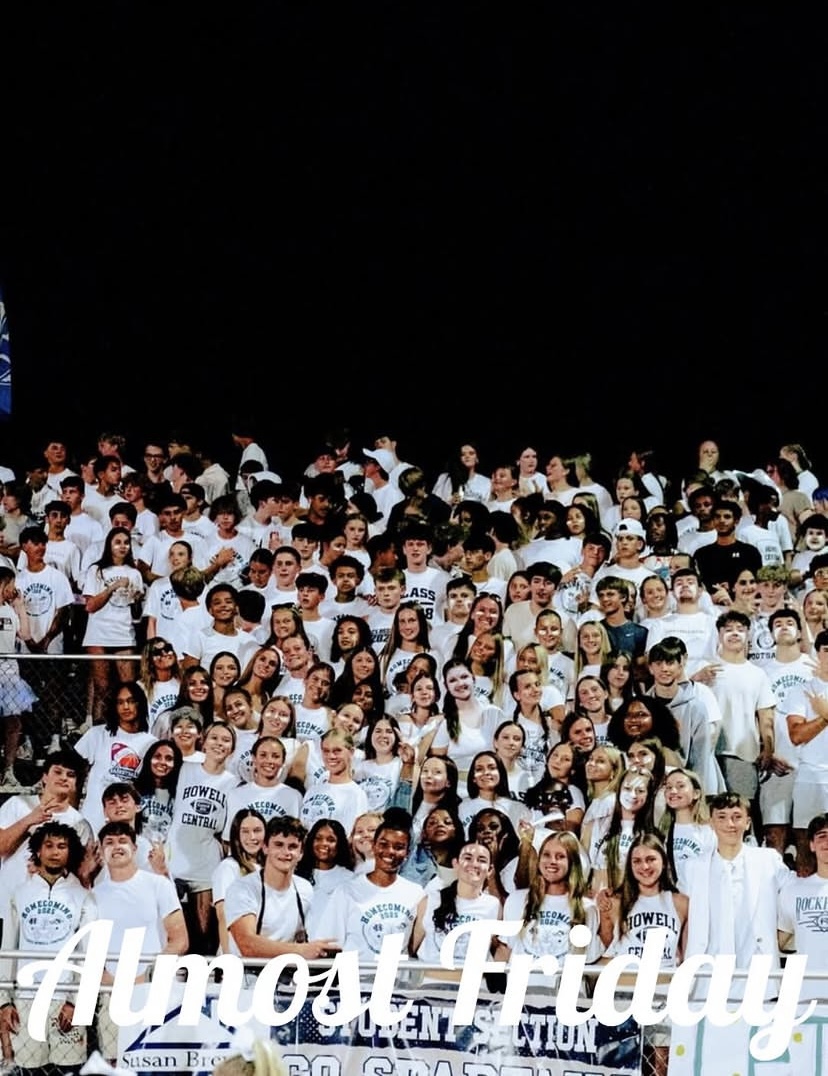 The FHC 300 Army Student Section as they pose for a photo at the Homecoming Football game versus Timberland. They smile with the excitement as the team was winning. Photo from the300army Instagram account.