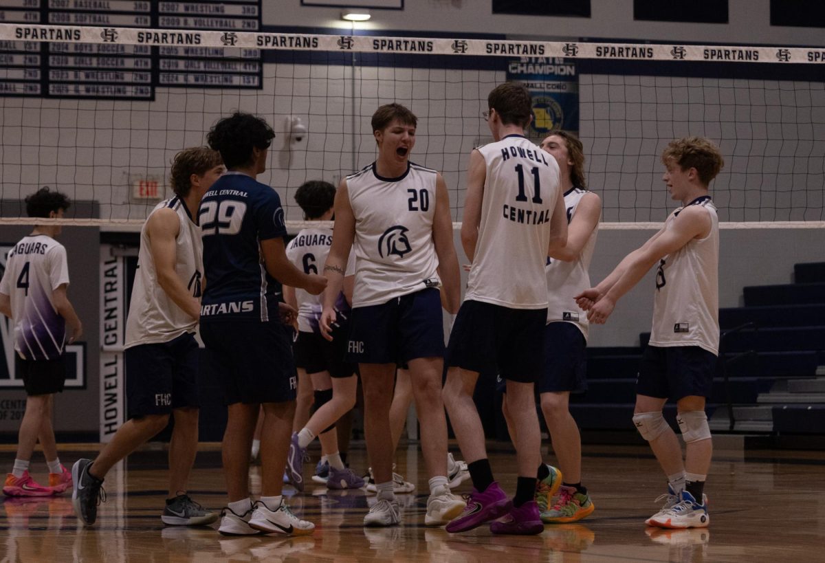 After winning the point on April 23, the team celebrates its win by doing one of their many chants. The team does chants to keep the energy up and connect the team.