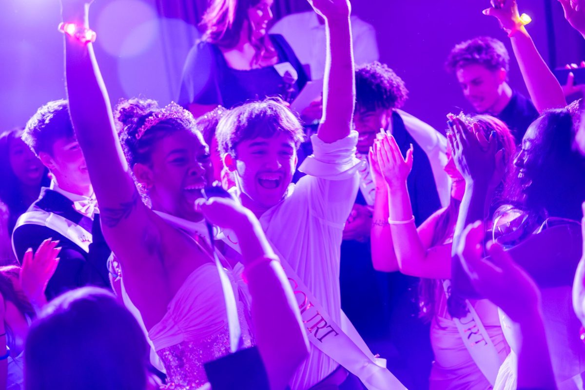 Seniors Braden Harton and Kiana Klussner celebrate winning prom court. Prom was April 10th and they were nominated for king and queen both years.