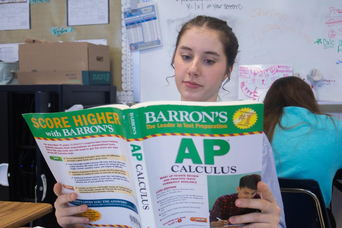 Junior Lydia Walker studying hard for the AP Calculus AB exam. As the test is coming up on May 11, she wants to make sure she is ready and prepared. 